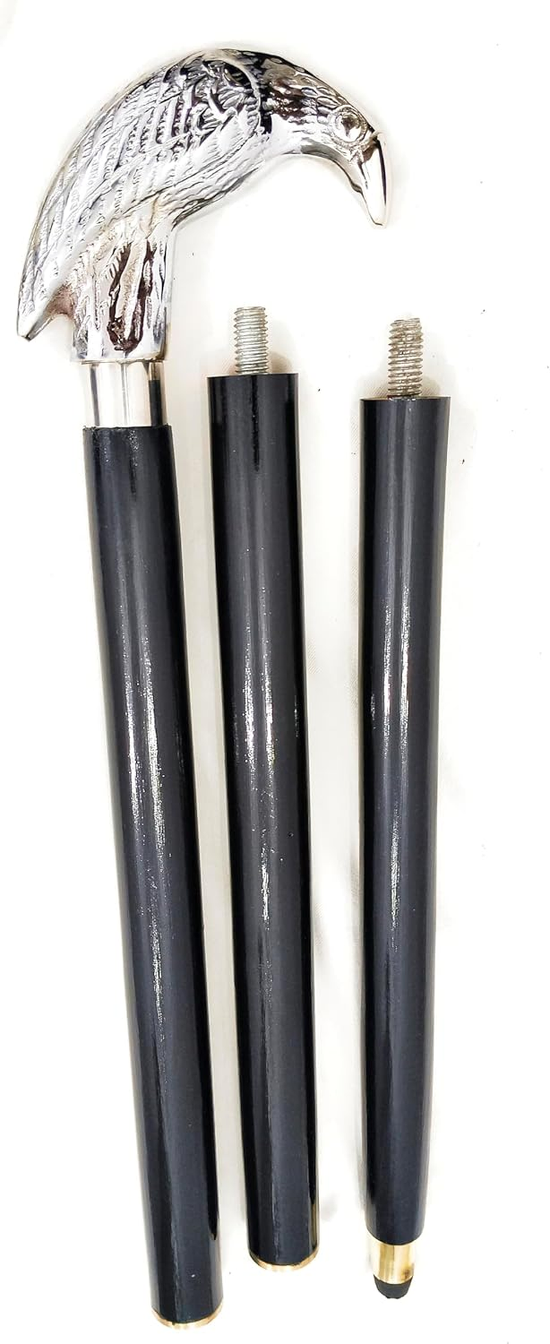 Generic Edgar Allen Poe'S Mystic Raven Gothic Walking Stick Swagger Cane, 38 Inch, Rosewood, Silver Nickel Plated Handle Black Cane Grandparents Unisex Gift (Raven)