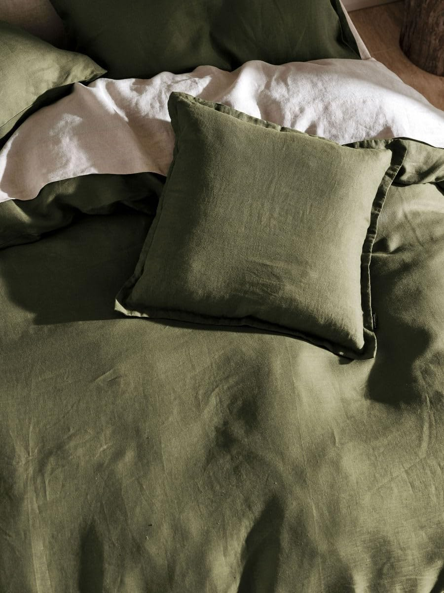 Linen House Nimes Quilt Cover Set, Moss, Double Bed - Midnight image number 6