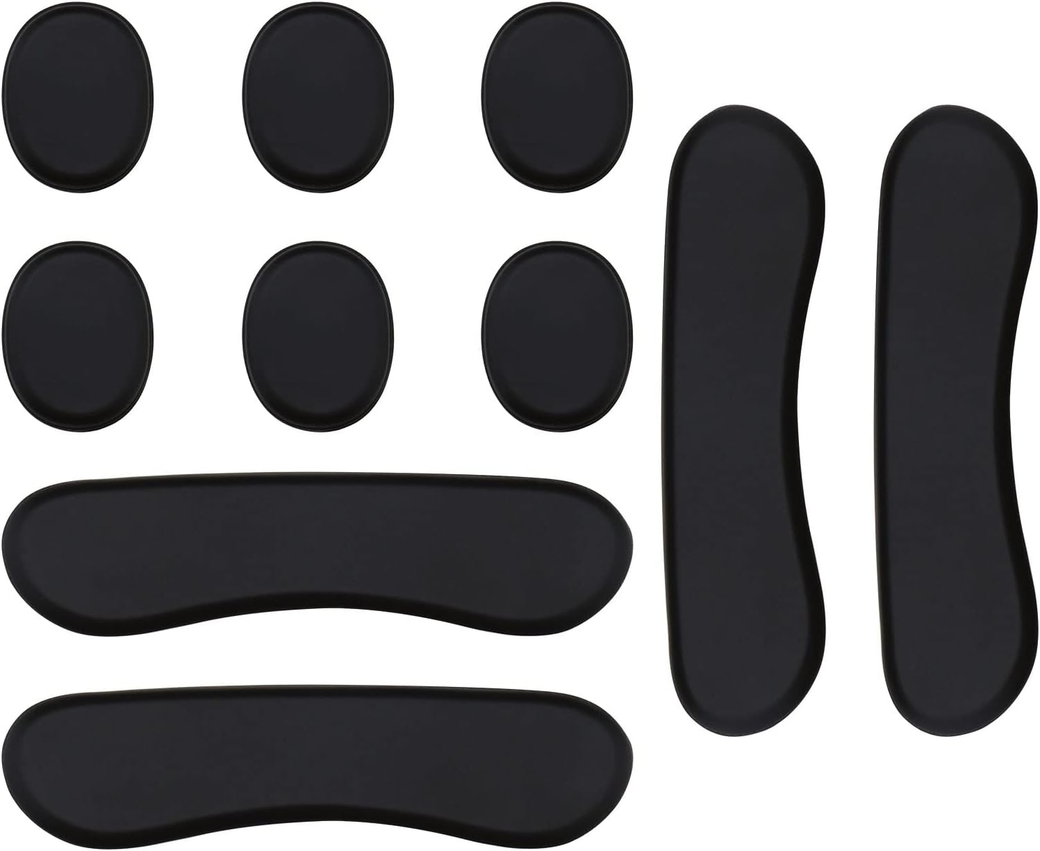 Emagtech 10PCS Drum Dampener Gel Pads Soft Silicone Oval and Long Strip Drum Silencers Pads for Drums Kits Snare Drums Cymbal Percussion Instrument Black