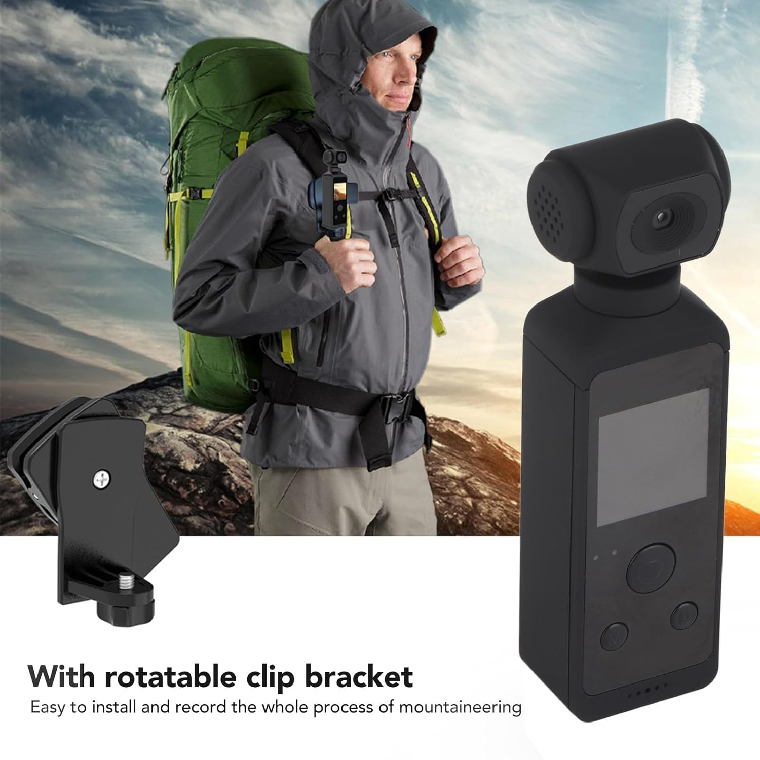 Body Camera, 4K HD Pocket Camera Body Cam 270&deg; Rotatable anti Shaking with Mic Clip and Waterproof Shell for Outdoor Riding Diving image number 6