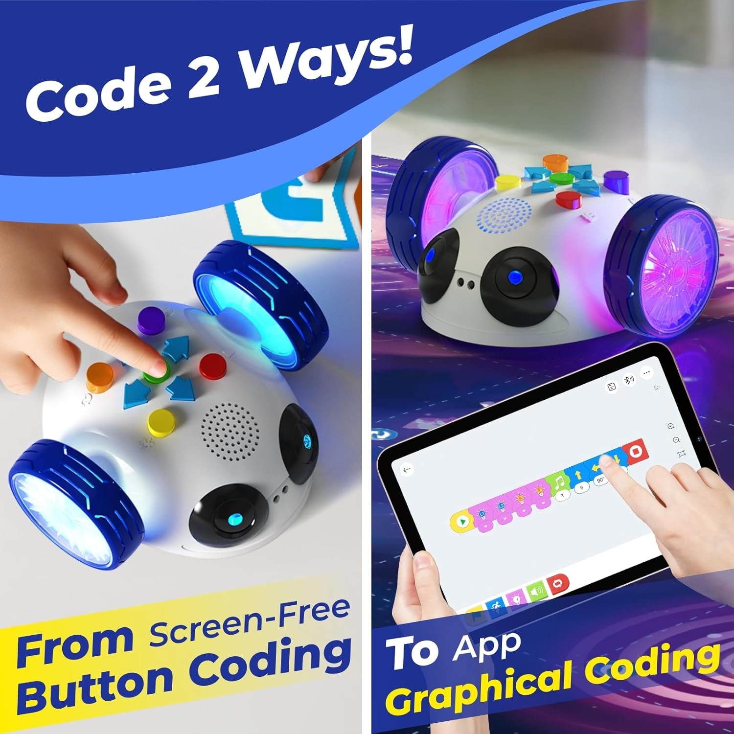 Robot Wheels - Coding Robot for Kids Ages 5-7, STEM Toys for Kids, Robotics Kit with Screen-Free Coding Cards & App, Educational Boys and Girls Ages 5+ image number 1