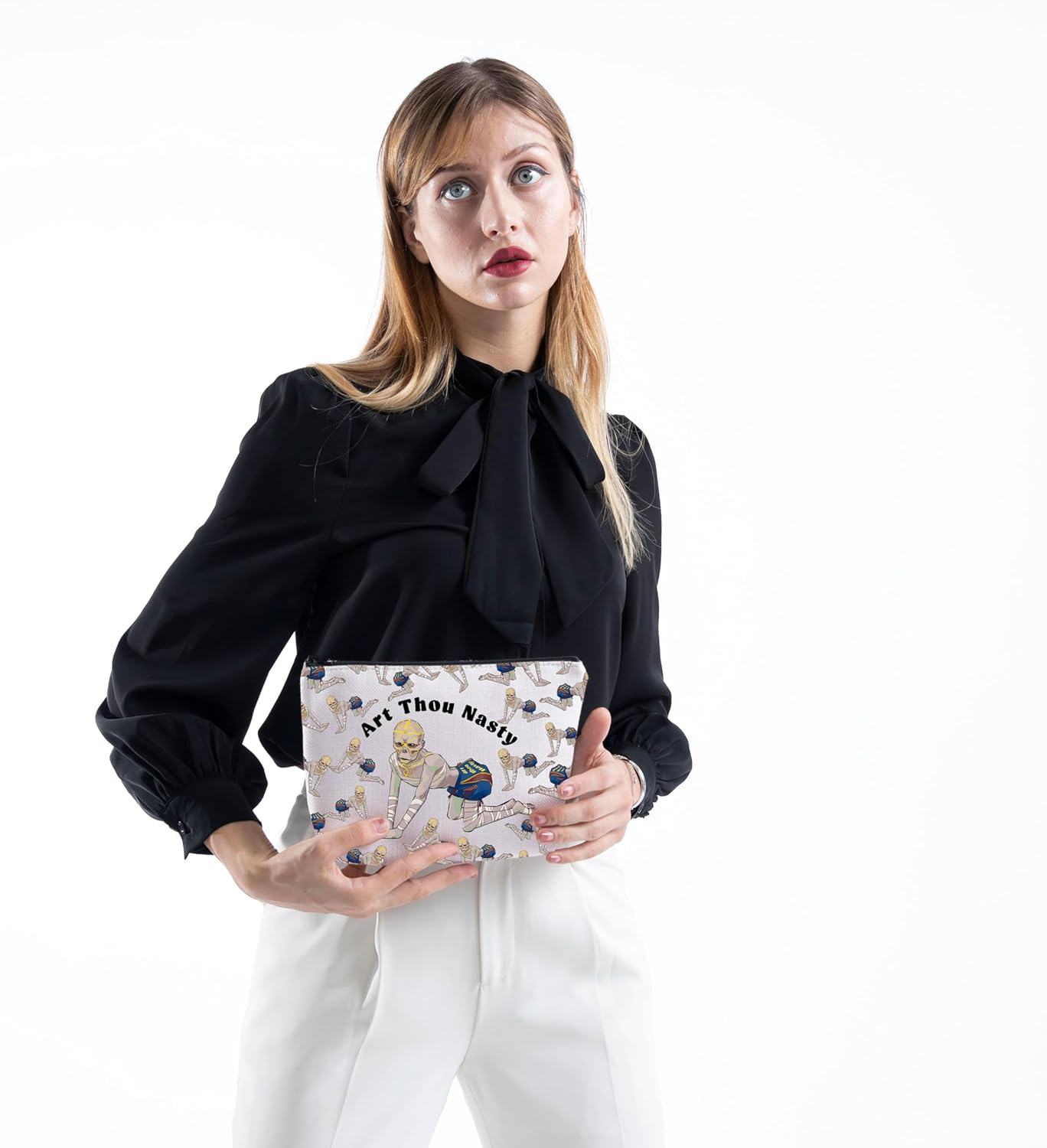 MNIGIU Withers Makeup Bag Withers Fan Gift BG3 Merch Art Thou Nasty Quote Gift, Art Thou Nasty Bag