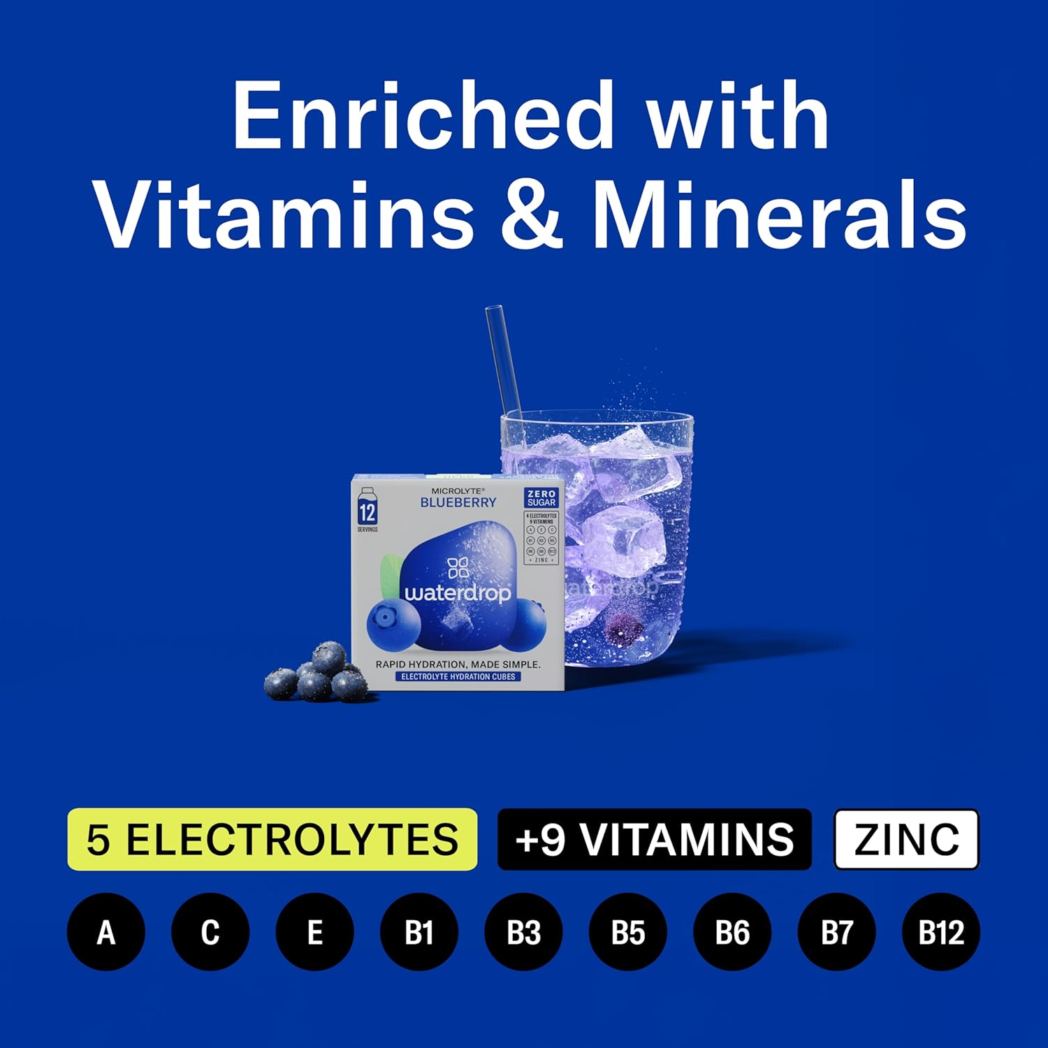 Waterdrop&reg; Microlyte Set, 48 Rapid Hydration Tablets with 4 Electrolytes, 9 Vitamins, Zinc - 4 Flavours - Keto, Gluten-Free, Zero Sugar & Vegan Recovery Drink, Rapid Rehydration, Water Flavouring