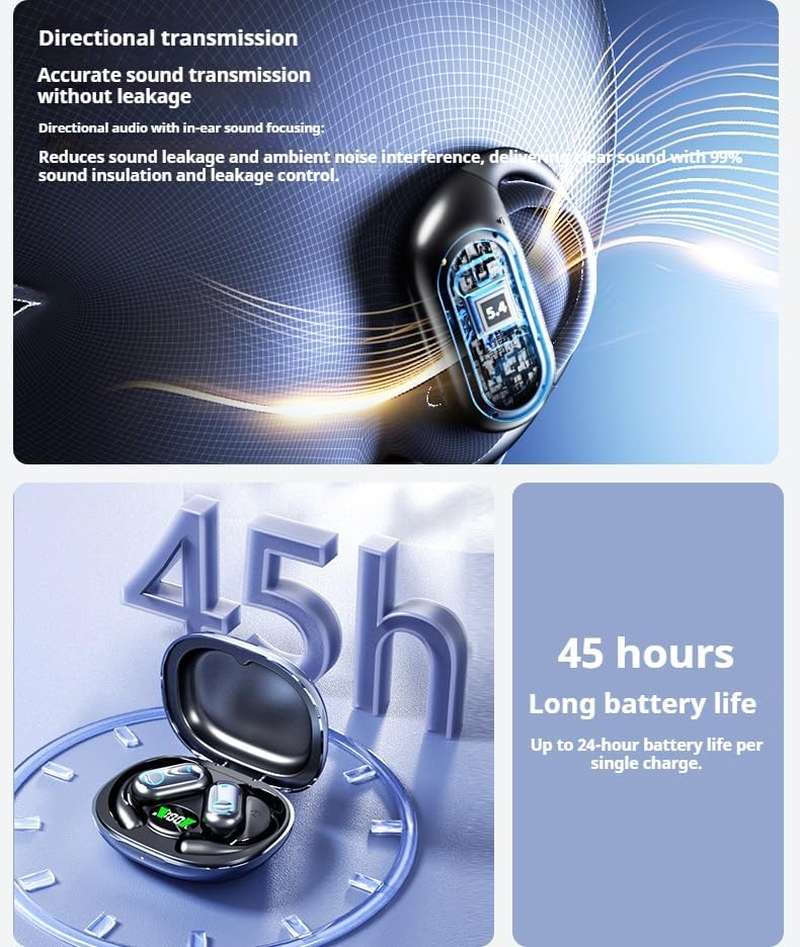 Linguawave Pro Real Time AI Translation Earbuds, Linguawave Pro AI Earbuds, Wireless Earphones Bluetooth Headphones with HD Sound, Ideal for Travelers, Business & Language Learners (Black) - White image number 2