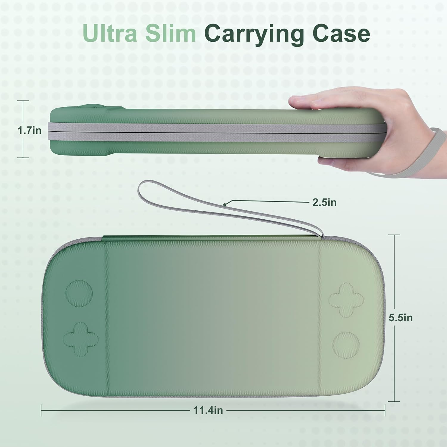 Slim Carrying Case for Nintendo Switch 2 Model 2025, Odorless Felt Protective Hard Shell with 12 Game Card Slots, Portable Travel Storage Case (Matcha Green, for Nintendo Switch 2 2025)