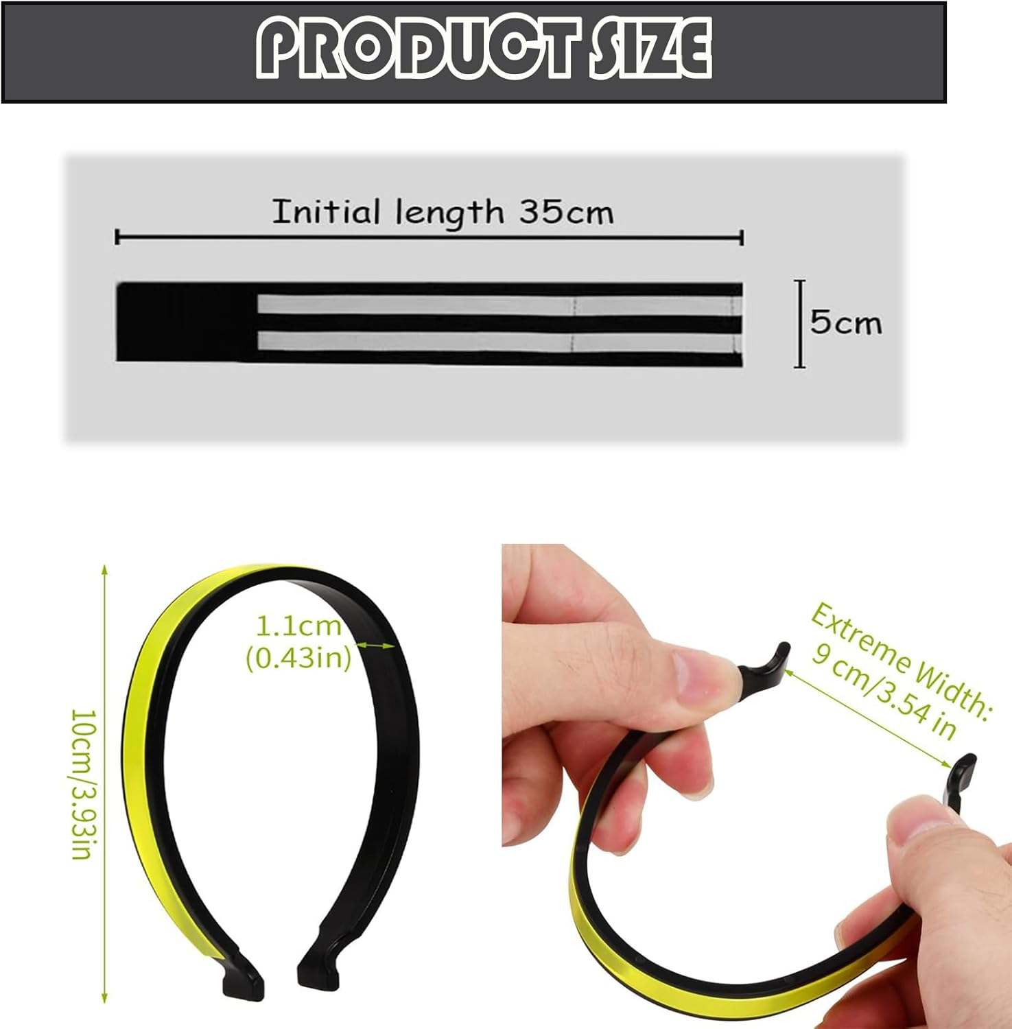 Pack of 4 Bicycle Trousers Clips and 2 Trousers Clips for Cyclists, Bicycle Trousers Clip, Reflective Band for Cycling Jogging, Trouser Protection Bicycle for Men Women (Green, Black) image number 1