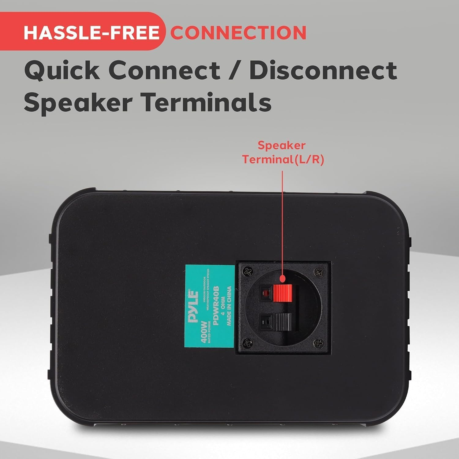 Pyle Home Dual Waterproof Outdoor Speaker System - 5.25 Inch Pair of Weatherproof Wall/Ceiling Mounted Speakers W/Heavy Duty Grill, Universal Mount - for Use in the Pool, Patio, Indoor PDWR40B (Black) image number 4