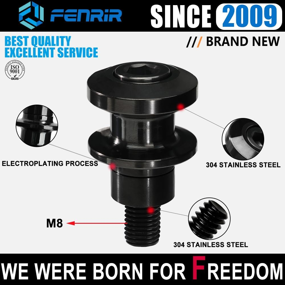 FENRIR Motorcycle Swing Arm Spools Paddock Stand Bobbins Cotton Reels Sliders (M8) image number 6