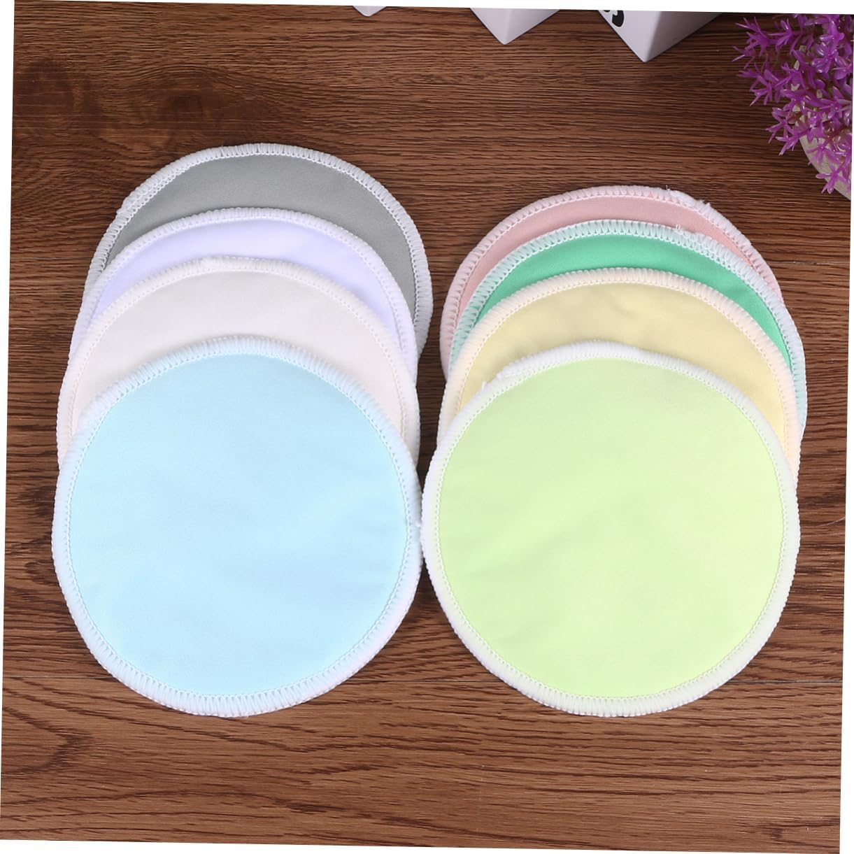 16Pcs Pads Cotton Rounds for Face Eyes Makeup Remover Pads Washable Reusable Mixed Colors image number 6