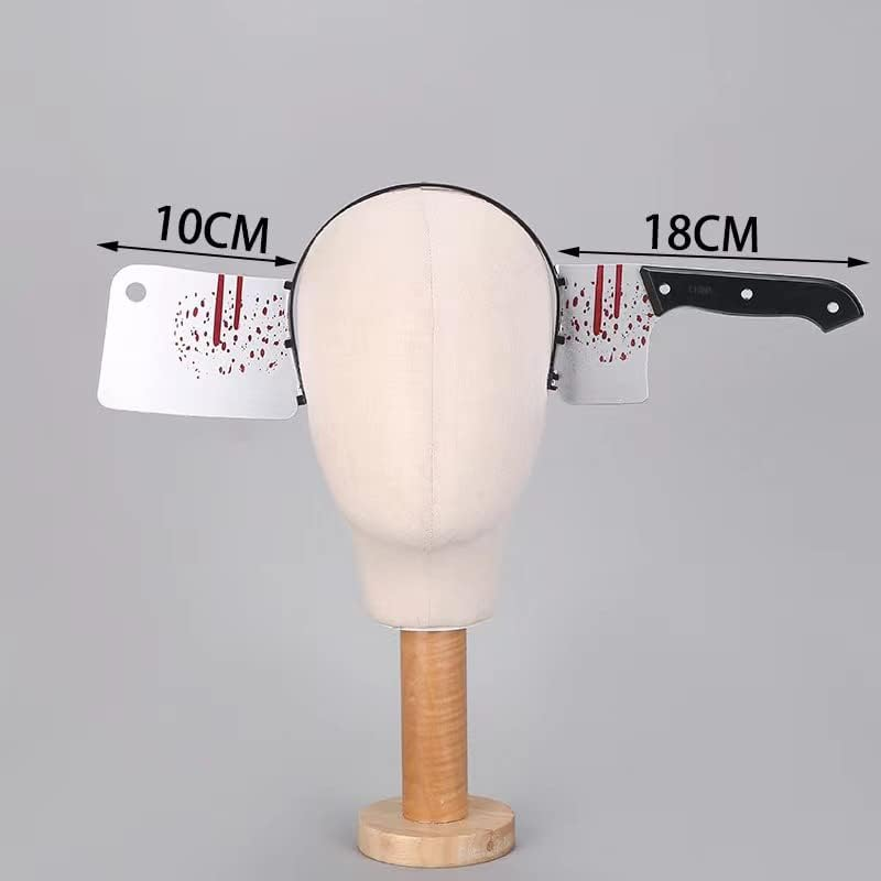 Sweenaly Knife Headband Bloody Cleaver Headband Bloody Horror Props Funny Accessory Halloween Cosplay（Kitchen Knife） image number 4