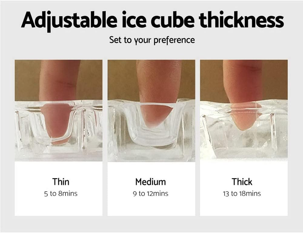 Devanti Ice Maker Machine, 3.2L Stainless Steel Portable Countertop Icemaker Cube Makers Commercial Home Office Kitchen Appliances, Electric Fast Freeze Silver image number 2