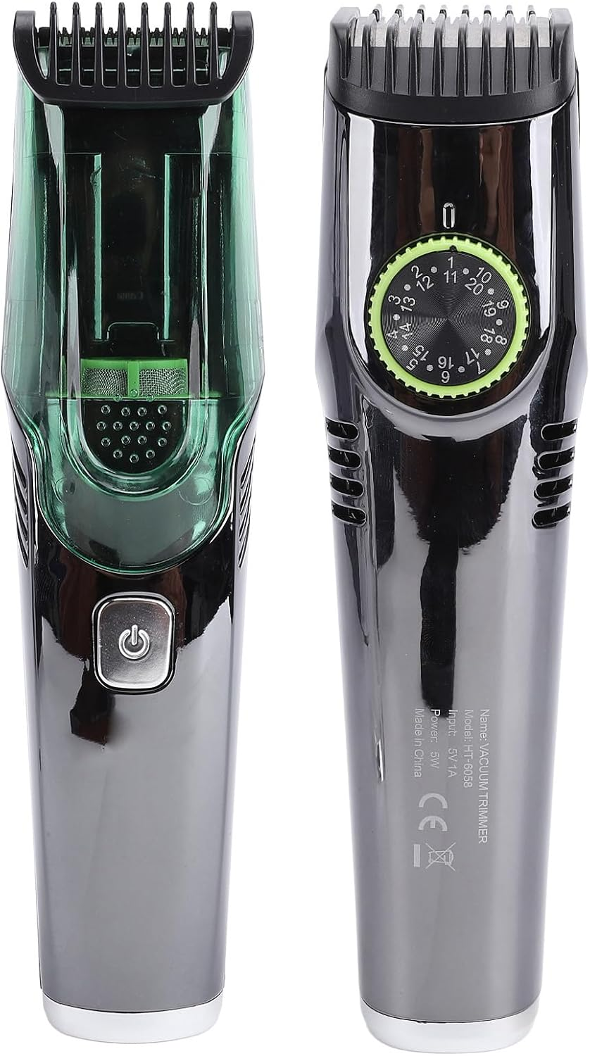 Cordless Vacuum Clipper, Silent Strong Power LED Display, 1400 Mah Hair Trimmer for Men, with Integrated Vacuum, Ideal for Moustache image number 6