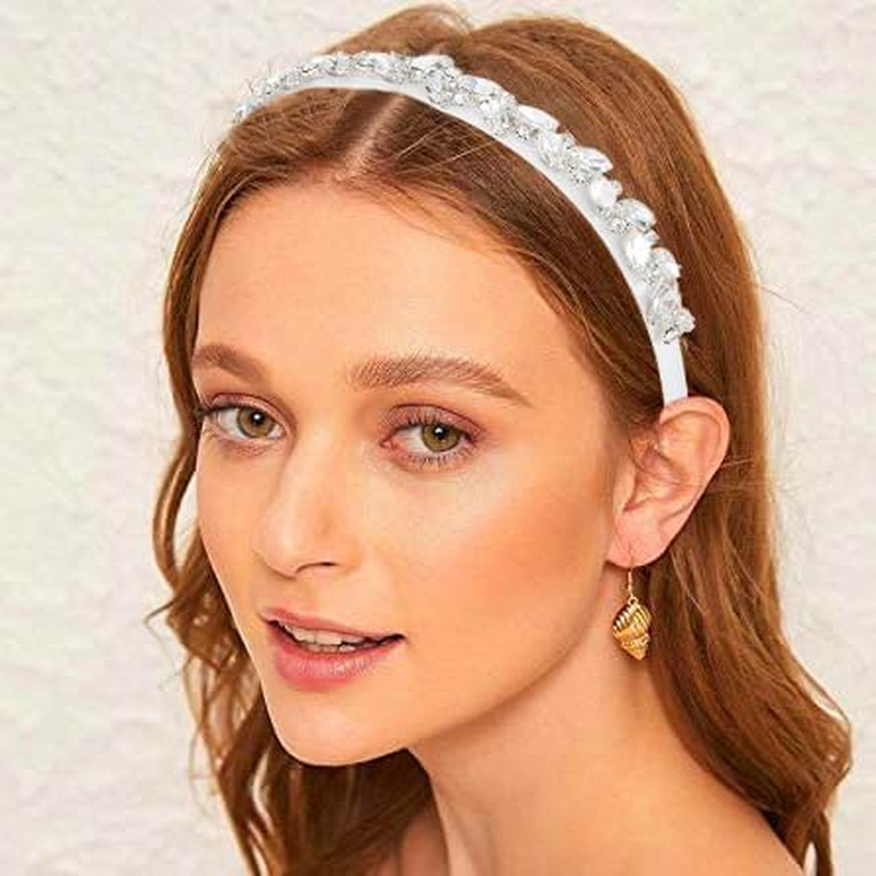 Fashband Crystal Headbands Glitter Rhinestone Headband Bridal Wedding Daily Wear Party Hair Accessories for Women and Girls (Rhinestone) image number 3