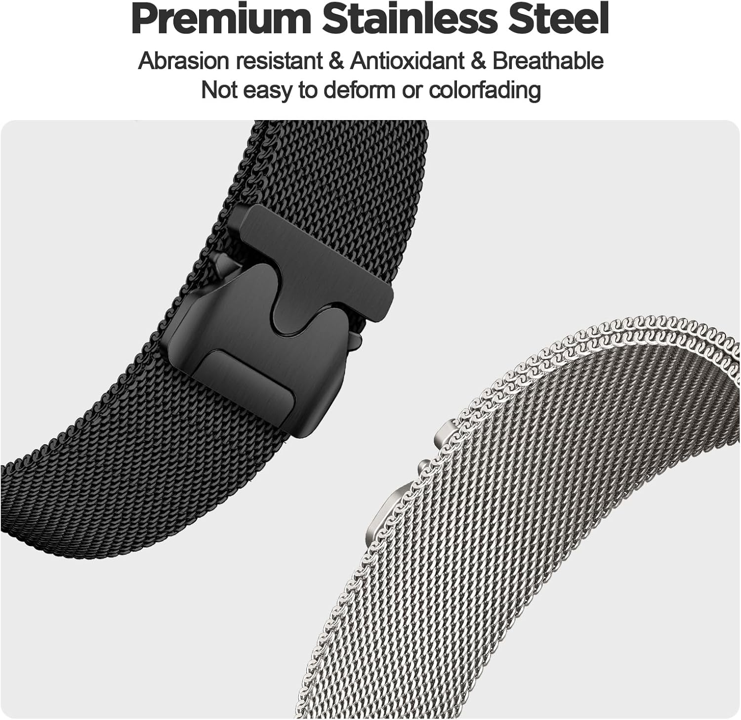 Magnetic 22Mm Watch Band Stainless Steel Compatible with Huawei Watch GT 5 GT 4 46Mm Metal Strap Huawei Watch 4 Band for Gtr,Venu 3,Vivoactive 4 Mesh Loop with Parachute Clasp