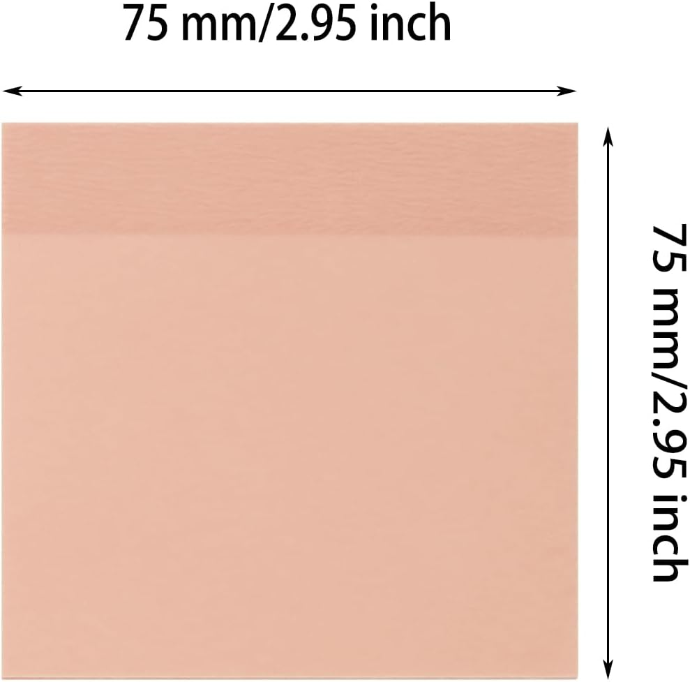 ONLYKXY 4 Pack Transparent Sticky Notes 3X3In Waterproof Self-Stick Book Tabs 200 Sheets PET Markers Sticky Notes Pad (Light Pink) image number 2