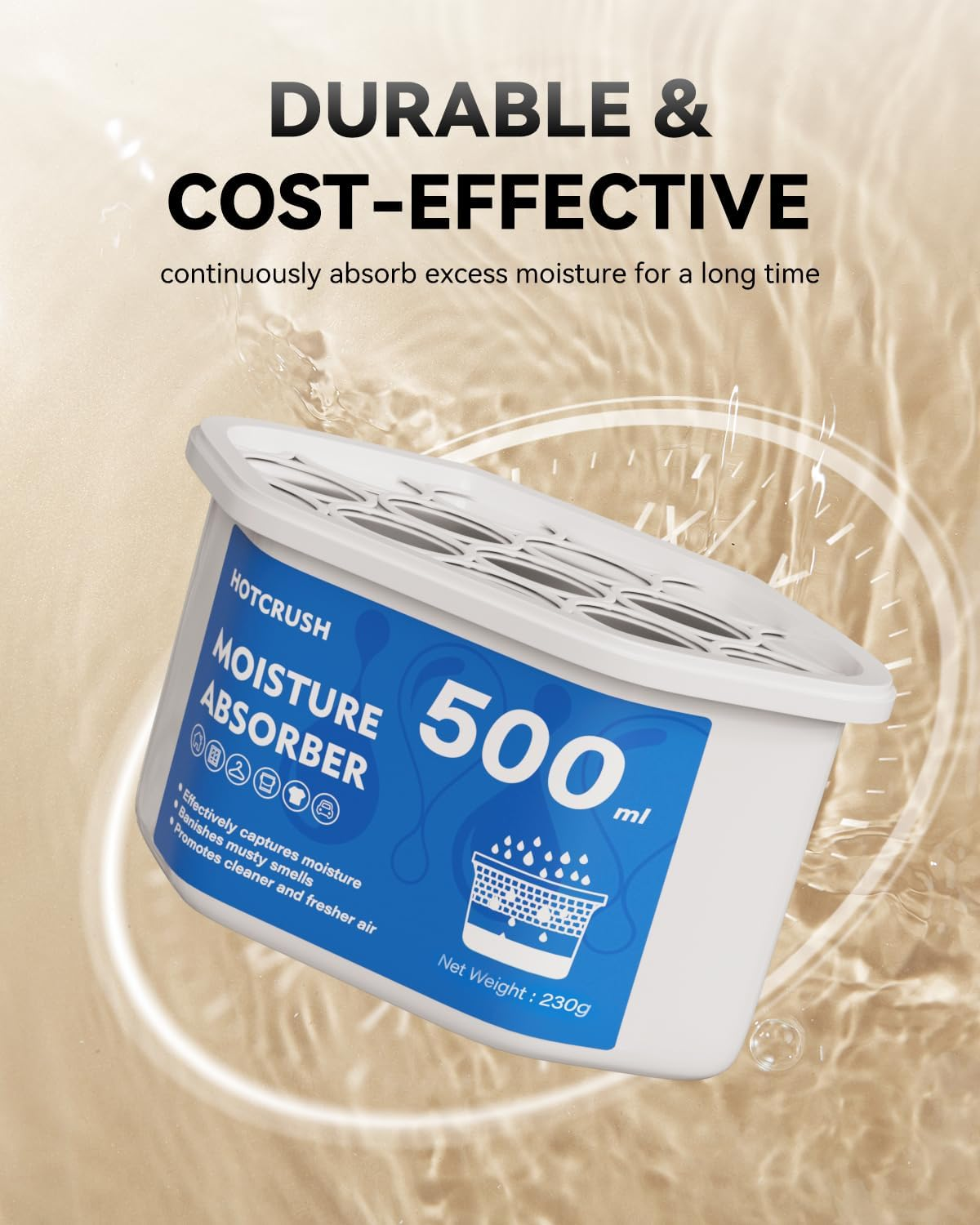 DOLAMOTY Moisture Absorber Boxes 16Pack - Disposable 500Ml Portable Dehumidifier Moisture Absorber & Odor Remover for Your Bathroom, Closet, Wardrobes, Kitchen,Laundry & Car, No Electricity Required image number 3