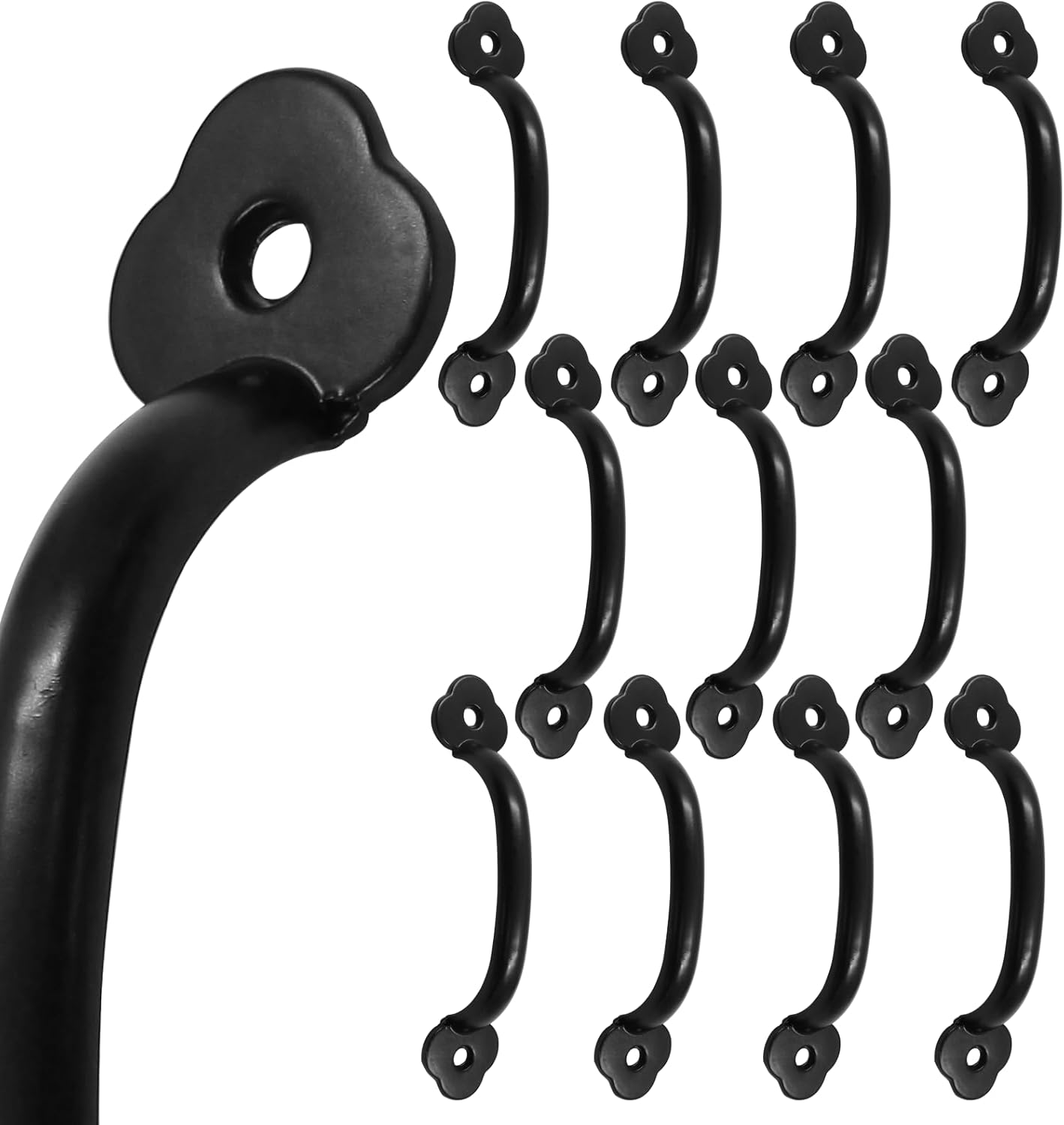 Hitefu 12Pcs 3 Inch Rustic Barn Door Handles, Bronze Vintage Metal Gate Pull Handle 2.6 Inch Hole to Hole, Plum Blossom Zinc Alloy Furniture Handle for Cabinet Garage Closet Drawer Cupboard Wardrobes