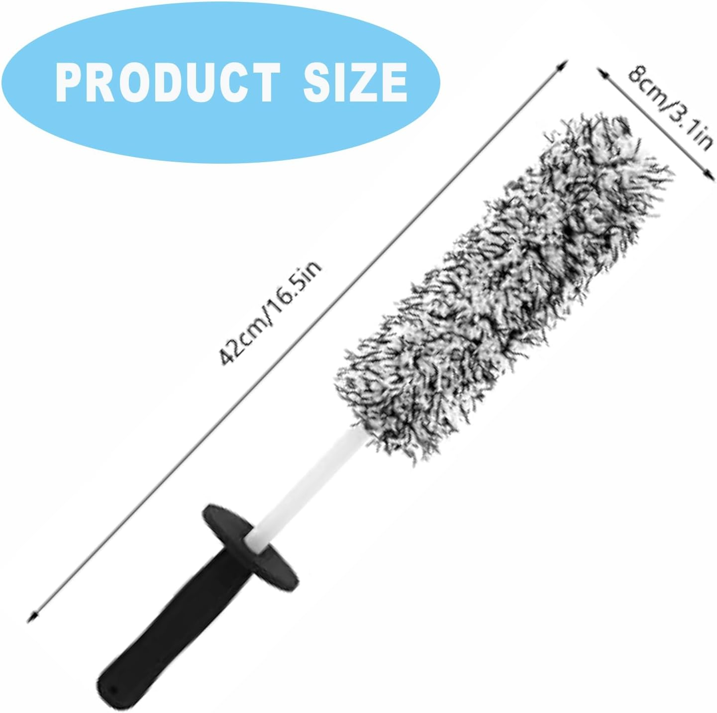 Wheel Brush Car Premium Wheel Brush Soft Wheel Cleaning Brush Non-Metallic Rim Cleaner Brush with Ergonomic Handle Rim Tire Detailing Brush for Motorcycle Bicycle Effective Wheel Wash Tool image number 3