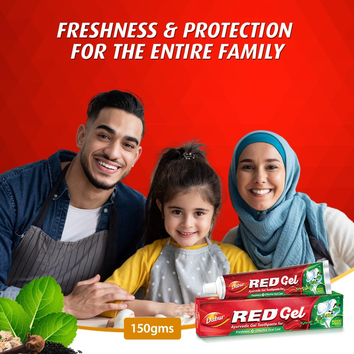 Dabur Red Gel Toothpaste, 150 Grams image number 4