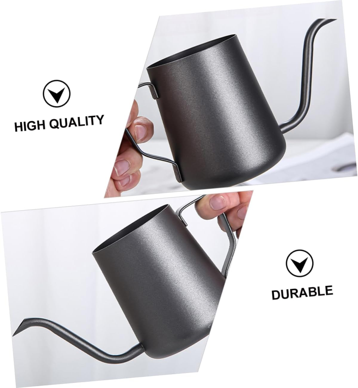 Hoement Stainless Steel Pot Espresso Pot Home Supply Hand Brew Coffee Maker Long Spout for Coffee Kettle and Daily Use