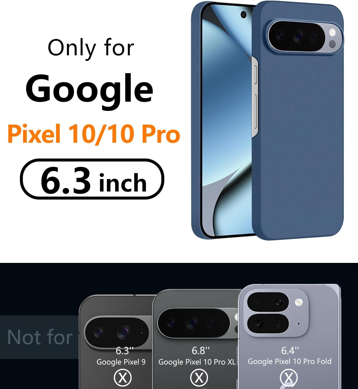 Bastmei for Google Pixel 10 Pro/Pixel 10 Case, Minimalist Phone Cases Extremely Light Ultra-Light Super Slim Thin Camera Protection Hard PC Cover for Pixel 10/10 Pro Matt Case (Gravel Blue)