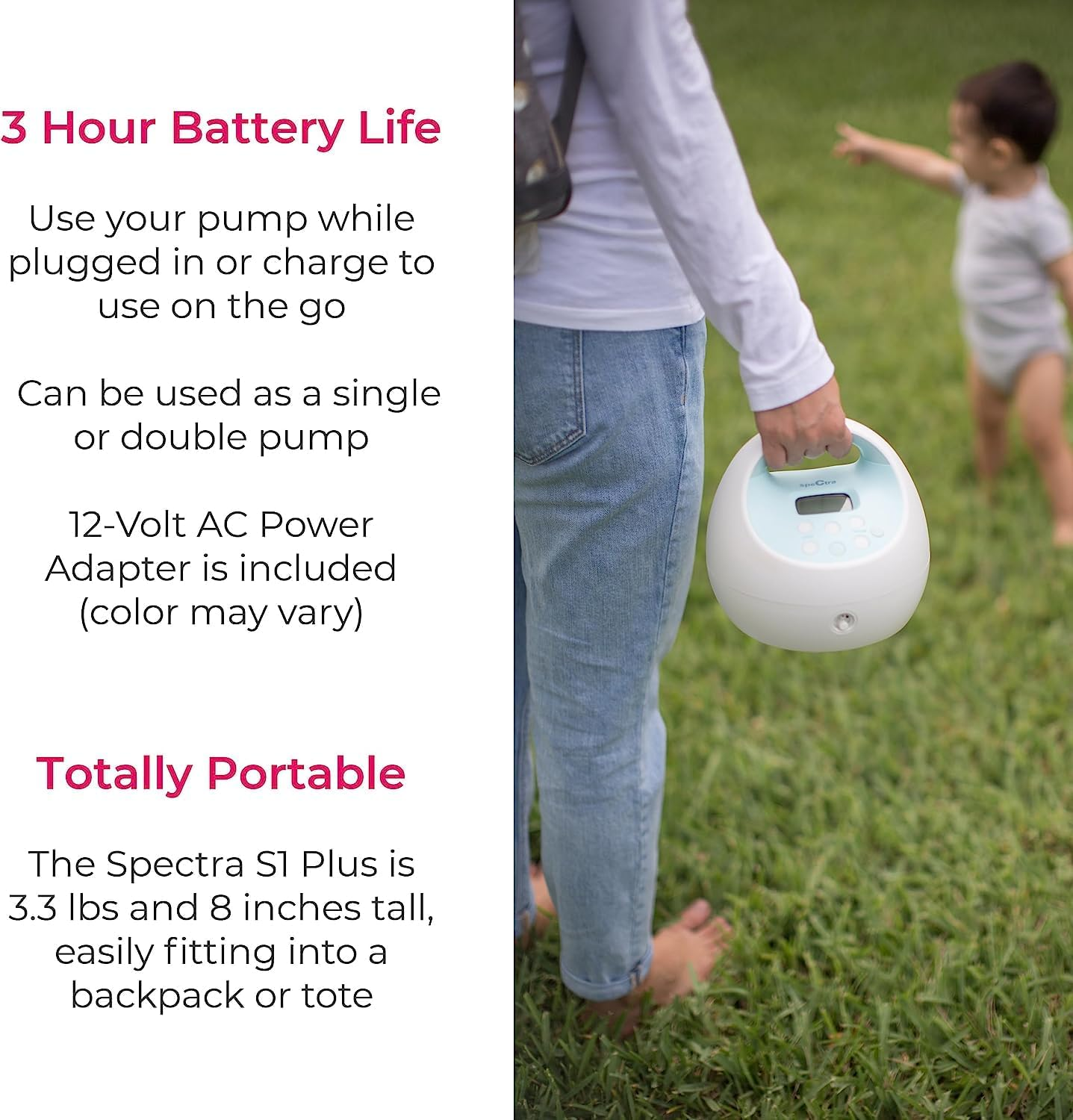 Spectra S1 plus Hospital Grade Double Electric Breast Pump with Rechargeable Battery image number 3