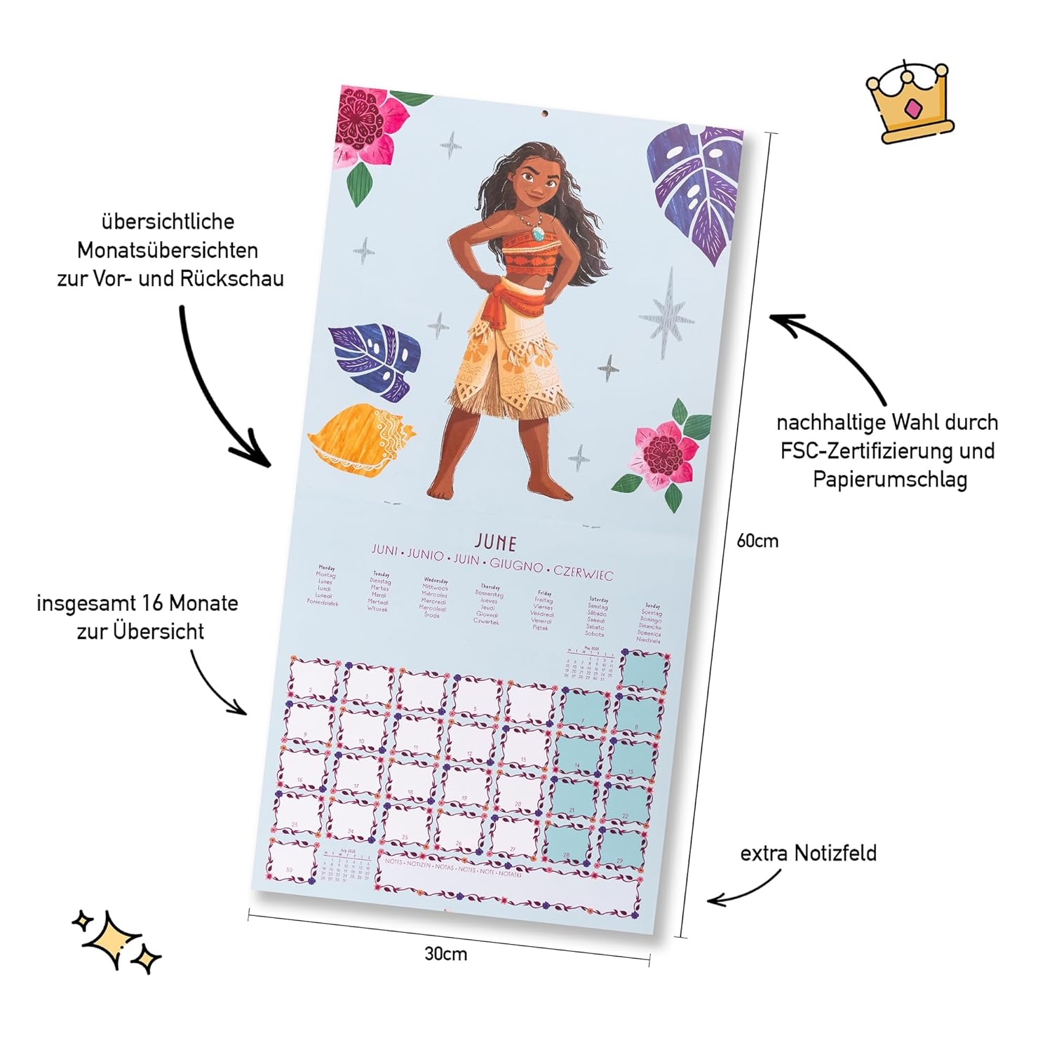 Calendario 30X30 Disney Princess 2025 Pyramid image number 2