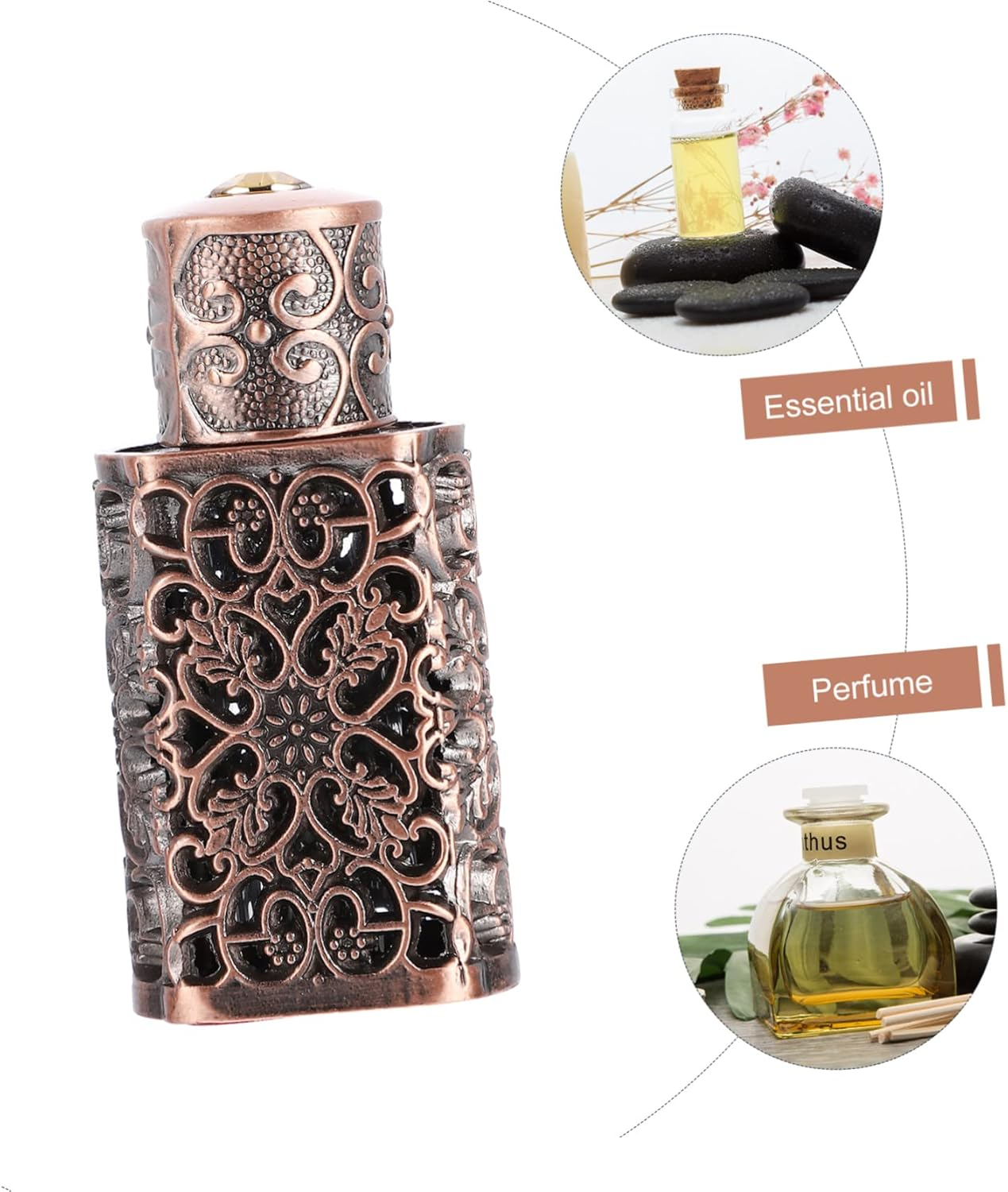 Anneome 2Pcs Leakproof Perfume Bottles Set in Metal Glass for Oil Storage Crafts image number 3