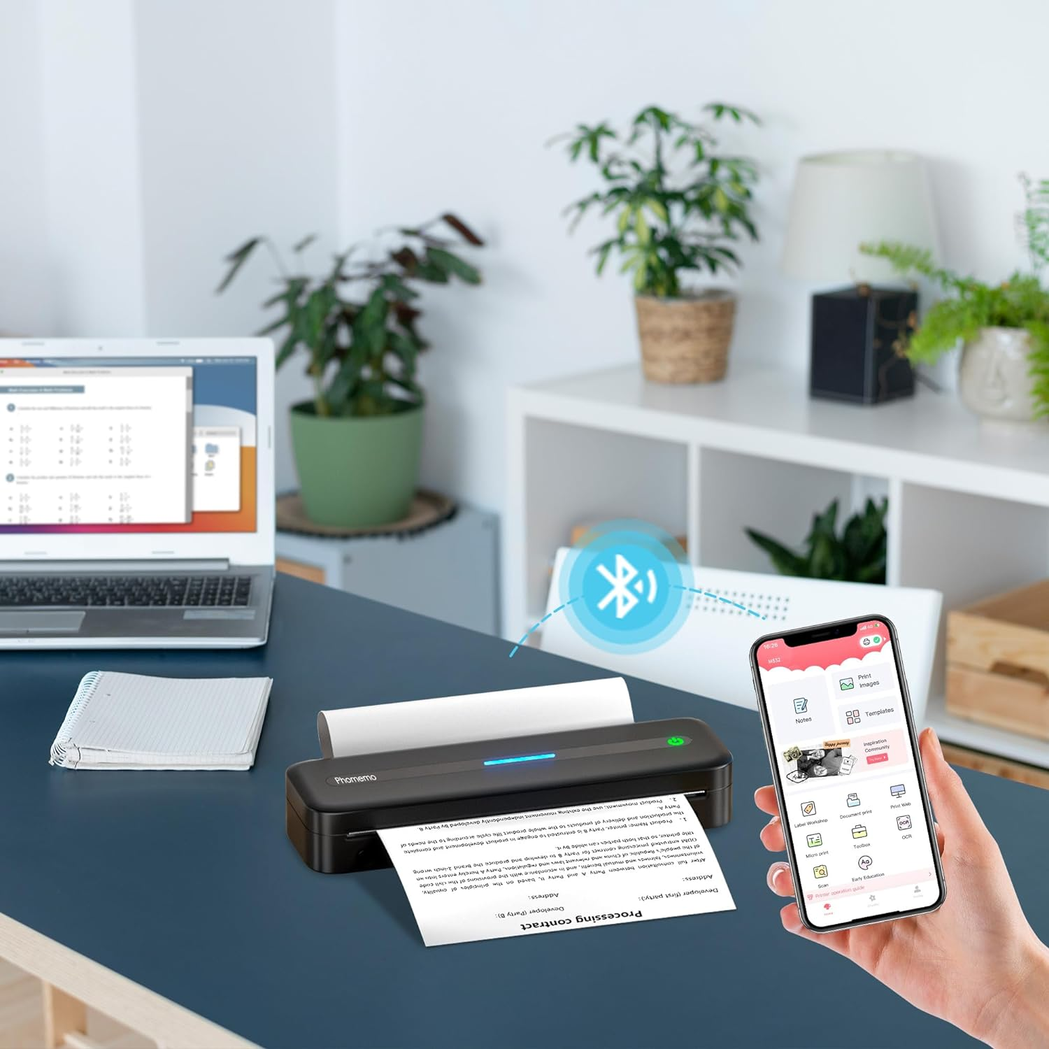 Phomemo Thermal Paper,A4, Thermal Roll Paper Compatible with M832 M834 M835 M833 Portable Printer,2 Rolls image number 3