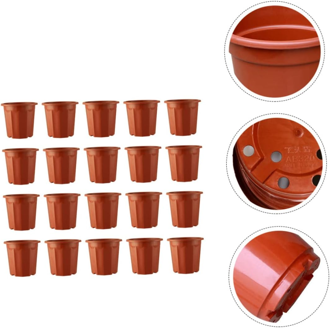 MERRYHAPY Minimalist Design 20Pcs Plastic Flower Pots Base Plant Pots for Gardening image number 2