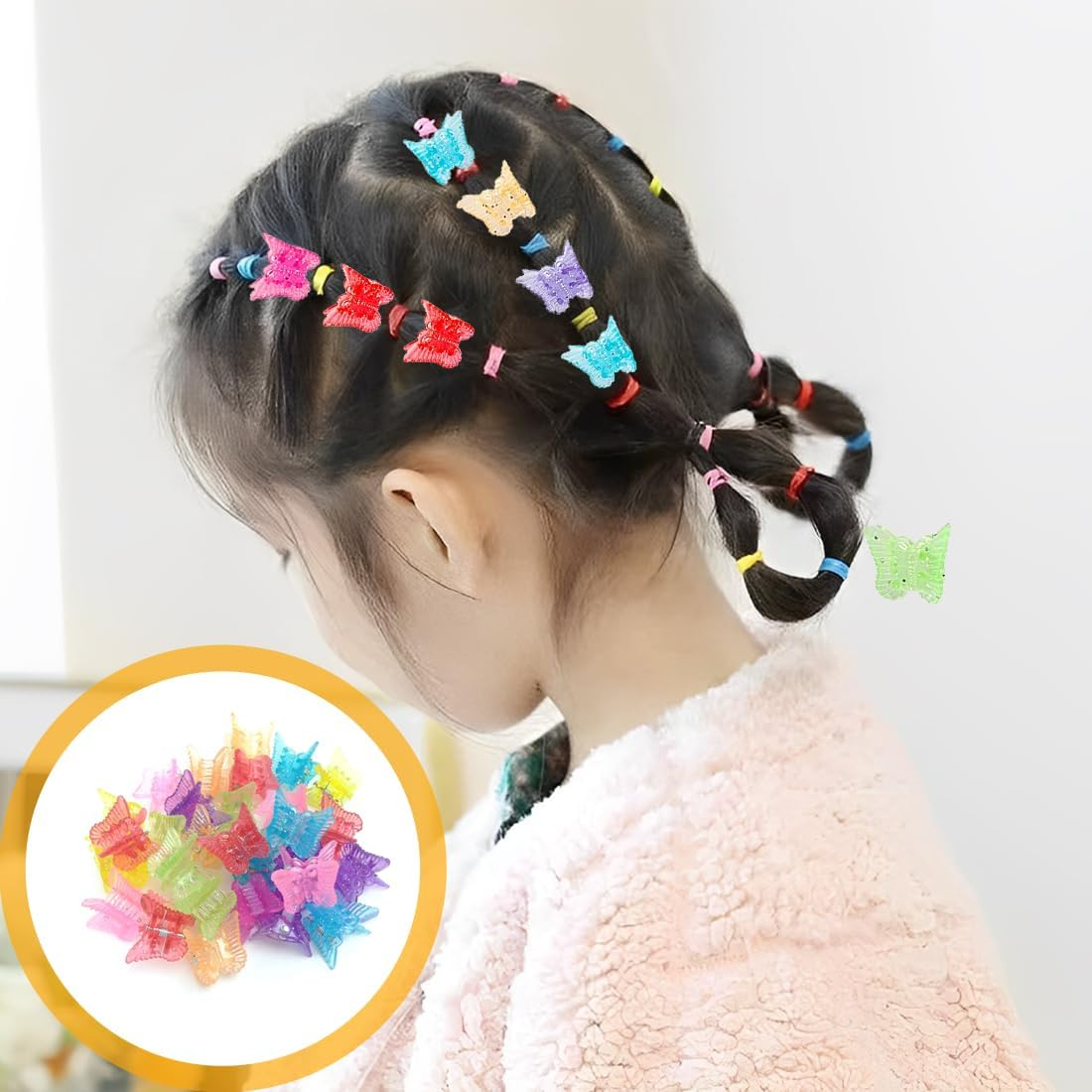 HQR Pack of 30 Women'S Small Non-Slip Hair Clips, Mini Hair Clips, Butterfly Hair Clips, Cute Hair Clips, Small Decorative Hair Clips, Wedding Hair Clips