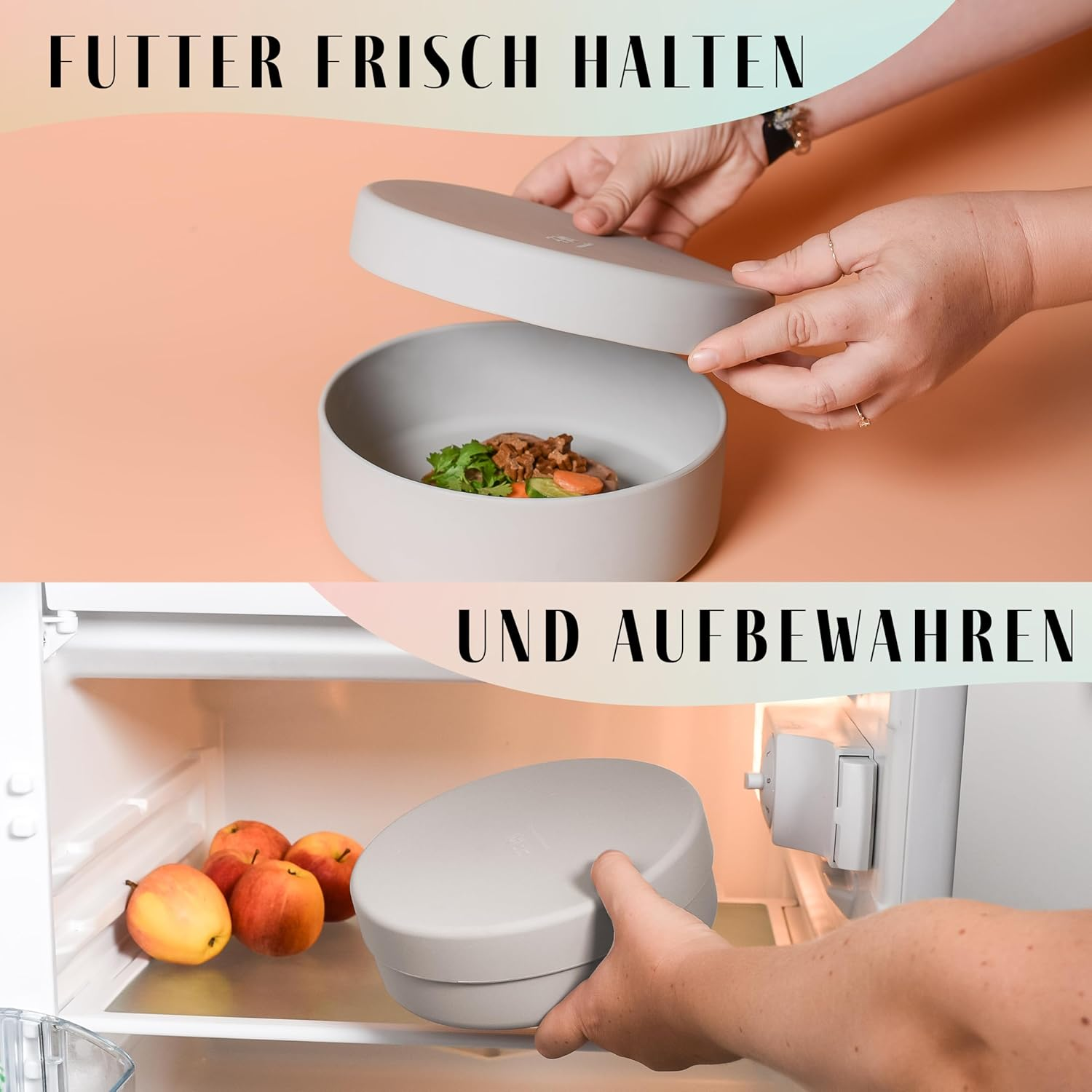 Ne&No&reg; Silicone Dog Bowl 1200 Ml with Lid for Small and Medium Dogs | Airtight Sealed in the Fridge | Feeding Bowl Dog Non-Slip | Feeding Bowl Dog Set image number 7