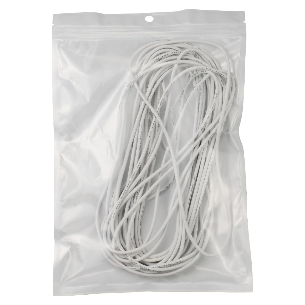 10 Meter 24AWG White Electrical Wire, Outer Diameter 3MM, 2 Core round PVC Mains Electrical Cable Twin Flexible Copper Cable, Wear-Resistant, Oxidation Resistance for Installing Low-Power Appliances
