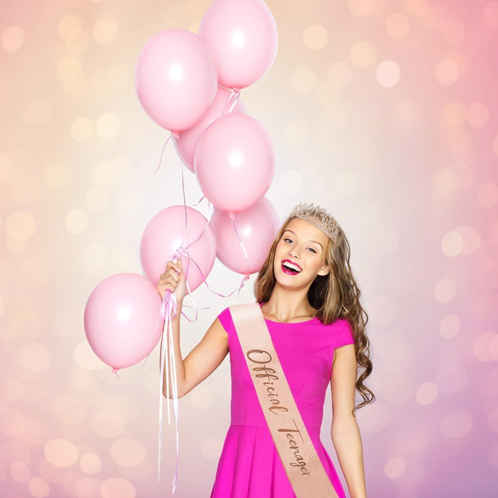 Aoiiigo 13 Happy Birthdays Party Favor Supplies 13Th Birthday Decorations for Girl Official Teenager 13Th Birthday Crown and Sash