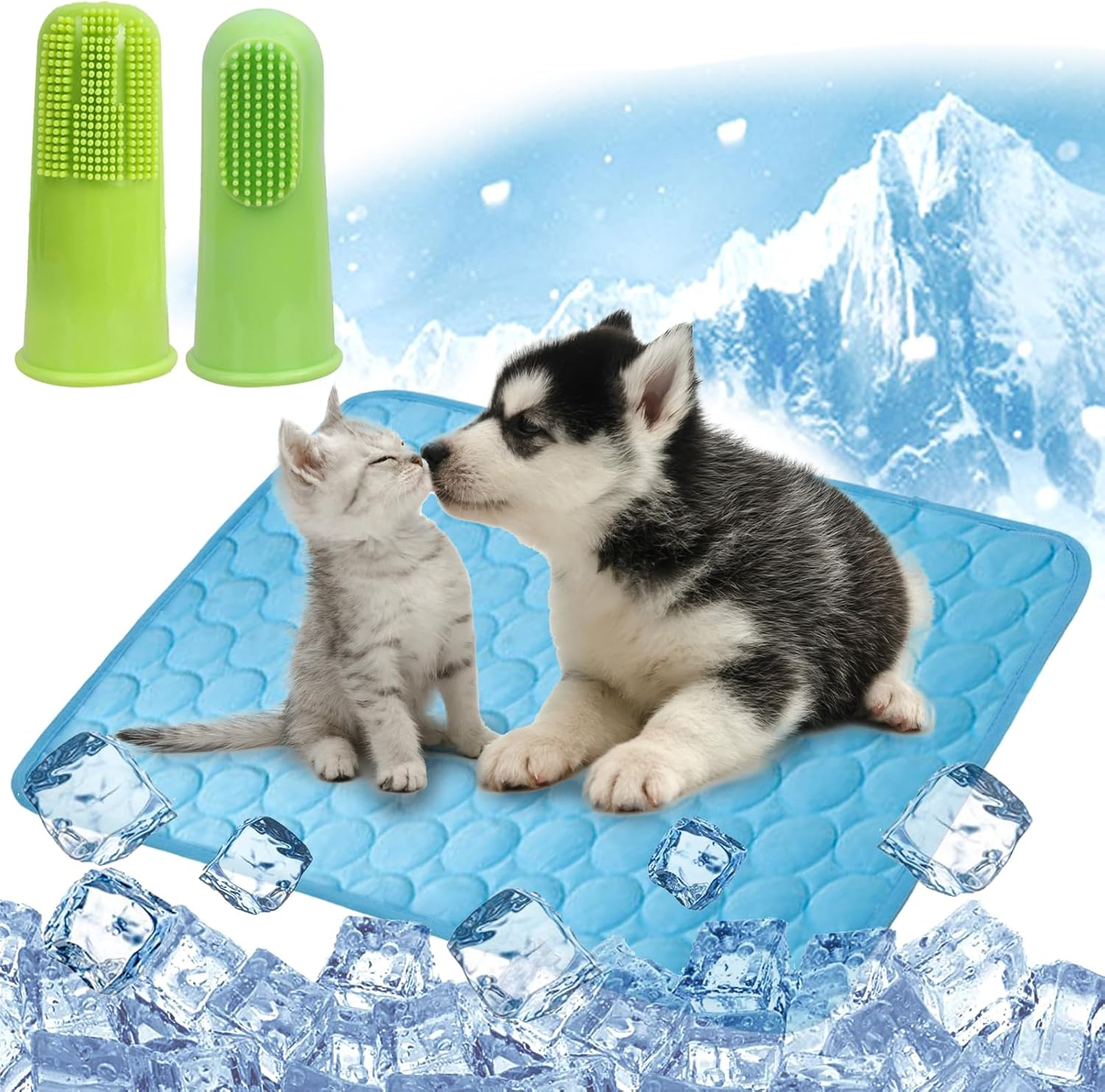 DKDDSSS 3PCS Dog Cooling Mat, Pet Cooling Mat for Dogs, Easy-Fold Durable Washable, Keep Pets Cool in Hot Summer, for Kittens Cats Puppy Sleeping, for Kennel Crate Home Travel image number 4