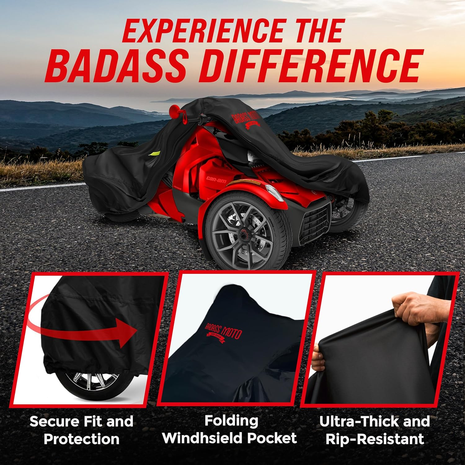 Ultimate Compatible with Can Am Ryker Cover Fits 600, Rally, Sport, Can Am Ryker 900 Cover. All Wx Protection Durable Waterproof Can Am Ryker Accessories. Heavy Duty Can Am Storage Outdoor Great Gifts image number 3