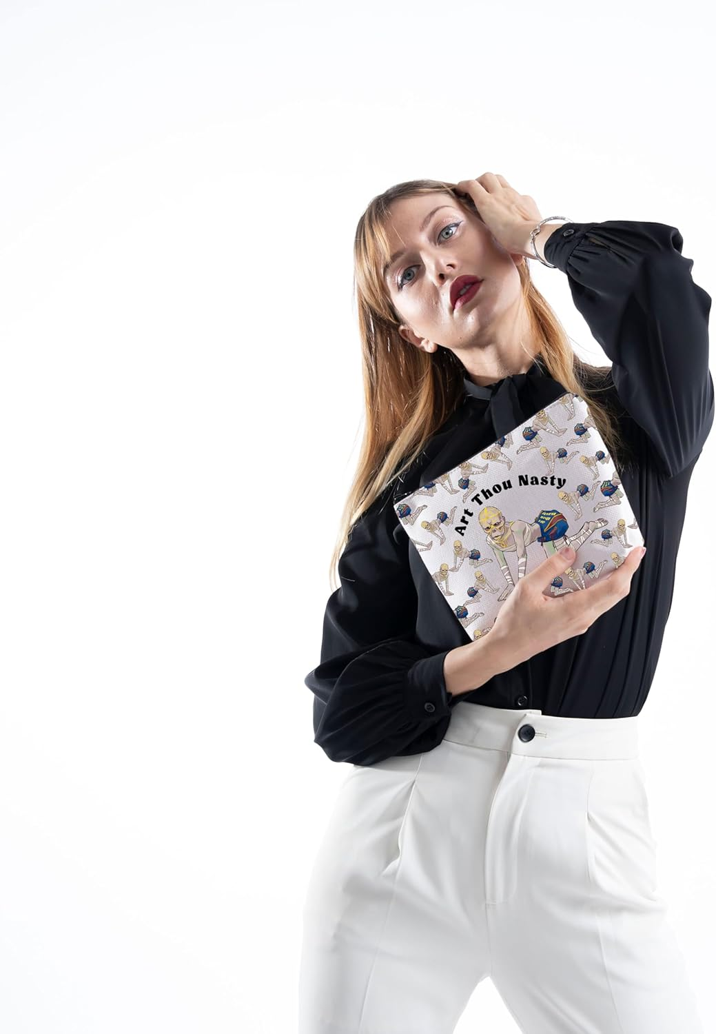 MNIGIU Withers Makeup Bag Withers Fan Gift BG3 Merch Art Thou Nasty Quote Gift, Art Thou Nasty Bag image number 3