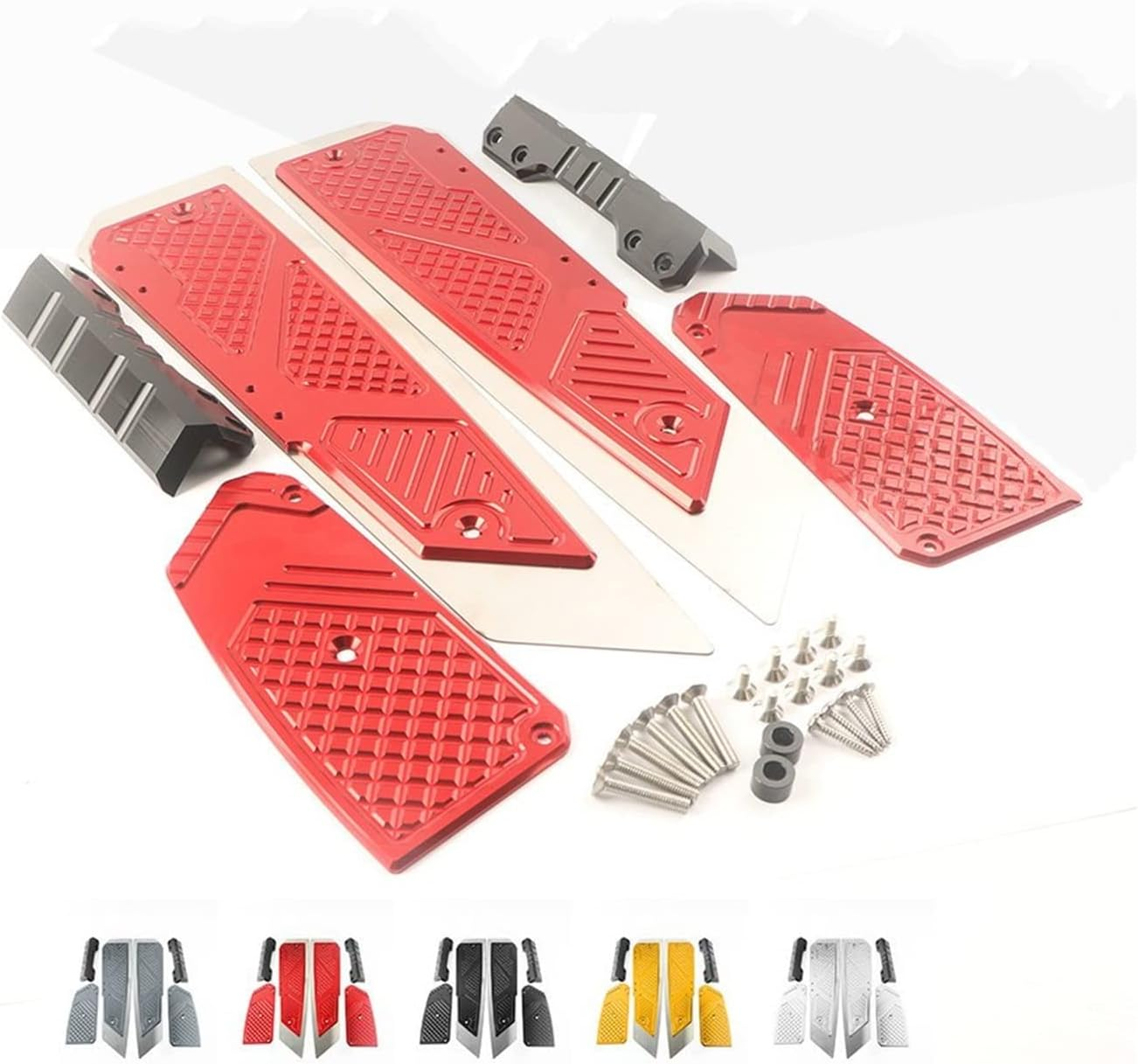Foot Pegs Pedals Motorcycle Footrests for Forza300 MF13 for Forza 300 125 250 2018 2019 2020 Motorcycle Accessories CNC Footrest Footpad Pedal Plate Parts (Color : 4) image number 1