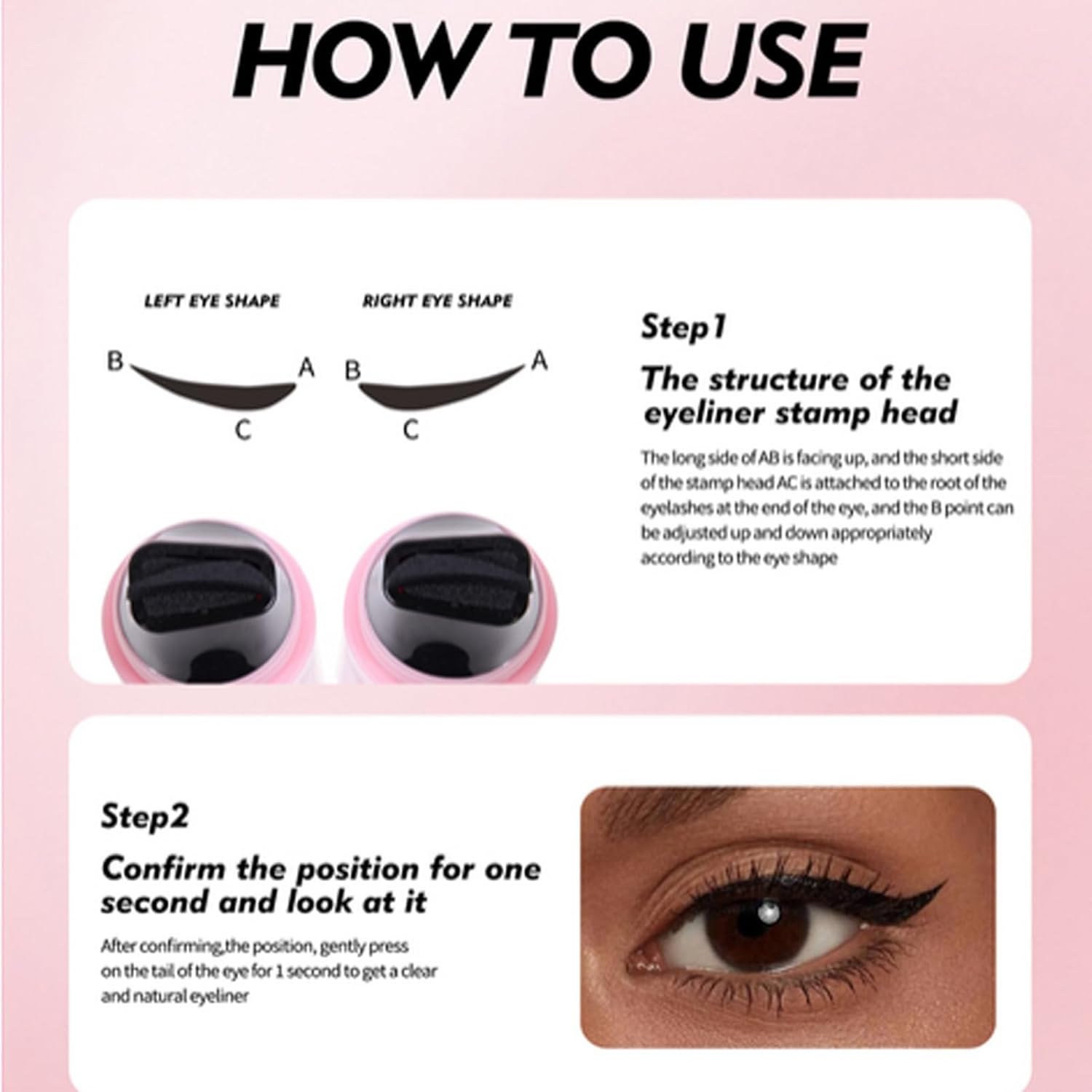 Waterproof Eye Liner Stamp - Professional Double-Ended Beauty Supplies,Rotating Eye Liner Stamp Pen,For Home School Work Offices Date Evening Party Club Festival Wedding Beach Pool Gym image number 5