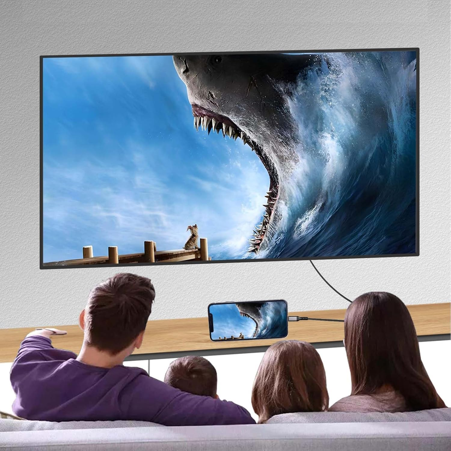 USB C to HDMI Cable 4K@60Hz 2M HDMI to USB C Adapter for Home Office Thunderbolt 4/3 to HDMI Cable Video Adapter Compatible for Iphone17 16 Pro for Macbook Pro/Air for Surface for XPS for Galaxy Etc image number 6