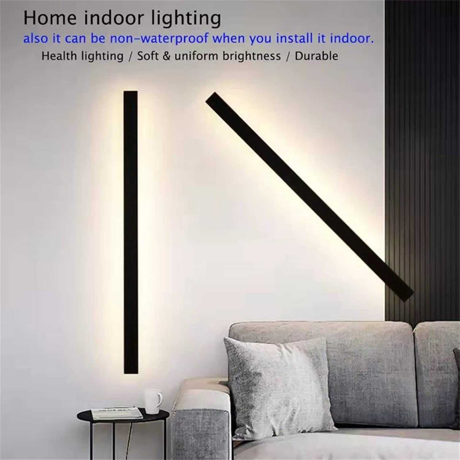 Modern LED Long Wall Sconce Outdoor Indoor Wall Lamp outside Acrylic Balcony Garden Exterior Wall Light Oval IP67 Light Living Room Bathroom Front Door Porch Patio Garage (100Cm,Warm Light)