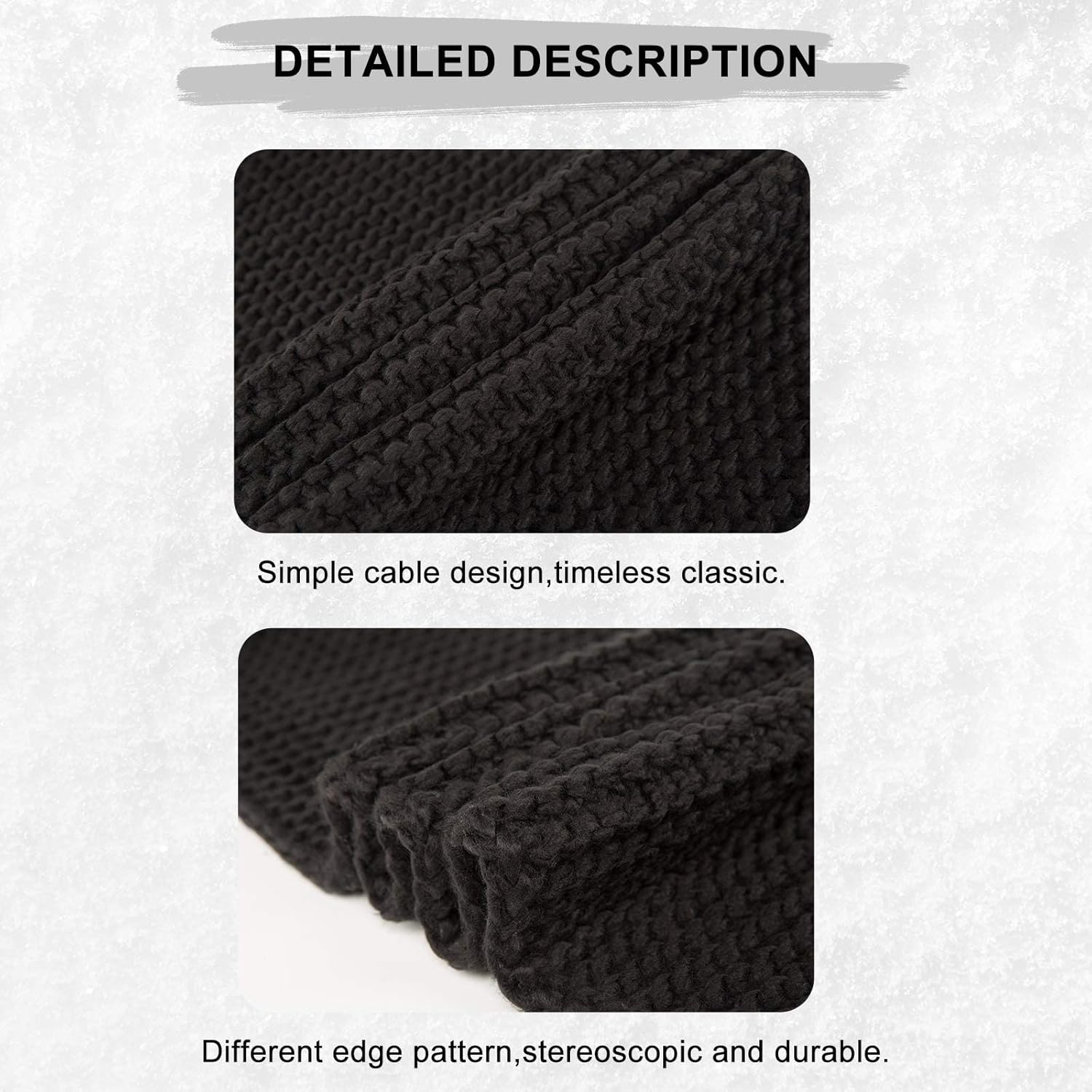 Surblue Winter Chunky Knit Scarf Warm Thick Wrap Pattern Long for Men and Women for Outdoors image number 3