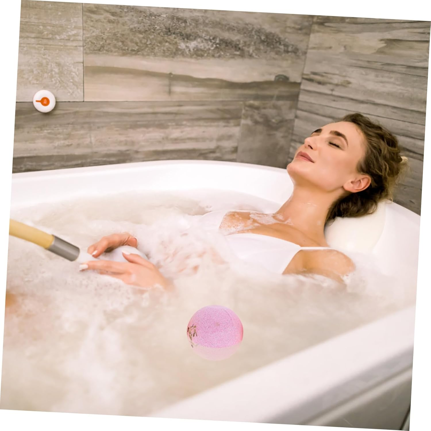 Essential Oils Bath Bombs Set 9Pcs 60G Each Dried Flowers Relaxing Bath Fizzing Balls for Spa and Relaxation image number 4