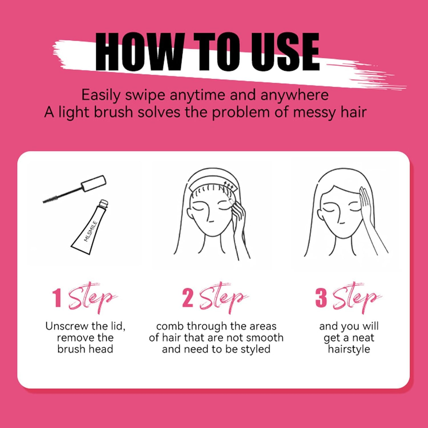 Hair Wax Stick Anti-Frizz Flyaway Wand Flyaway Feel Hair Finishing Stick for Small Broken Hair Cream Naturally Refreshing, Non-Greasy and Non-Sticky 15Ml image number 4