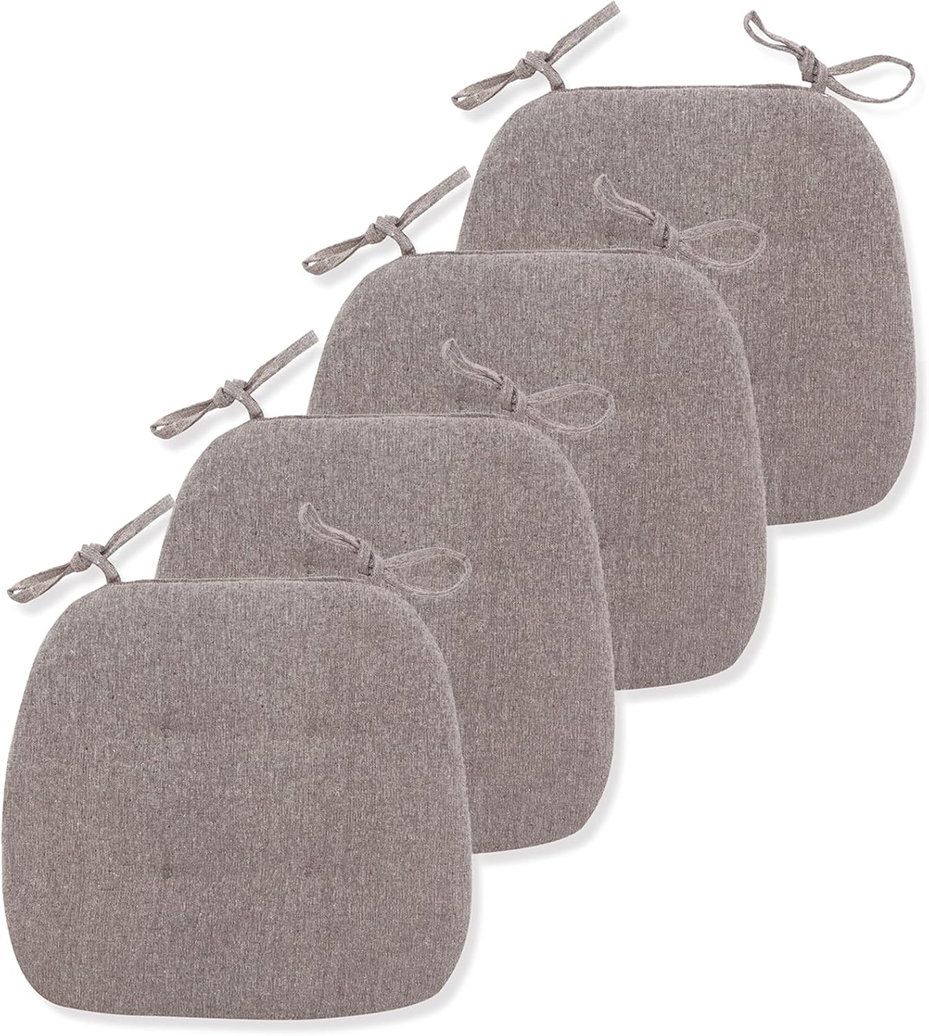 Chair Cushions for Dining Chairs 4 Pack, Dining Kitchen Chair Pads with Ties, Cushion for Dining Room Non Slip, Indoor Dining Chair Cushions Pad 43X41 Cm (Beige)