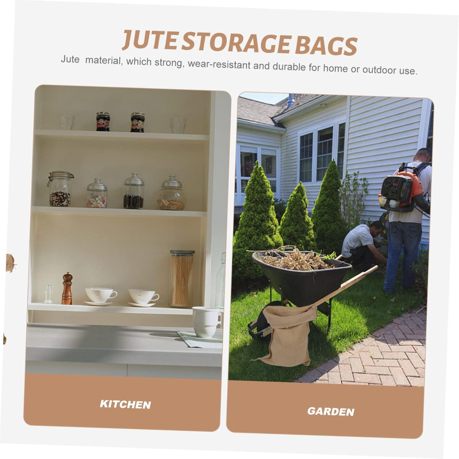 BESPORTBLE 3Pcs Large Capacity Burlap Bag Jute Sand Storage Pouches 40X60Cm Reusable Outdoor Food Storage for Flood Control and Road Sandpacking image number 6