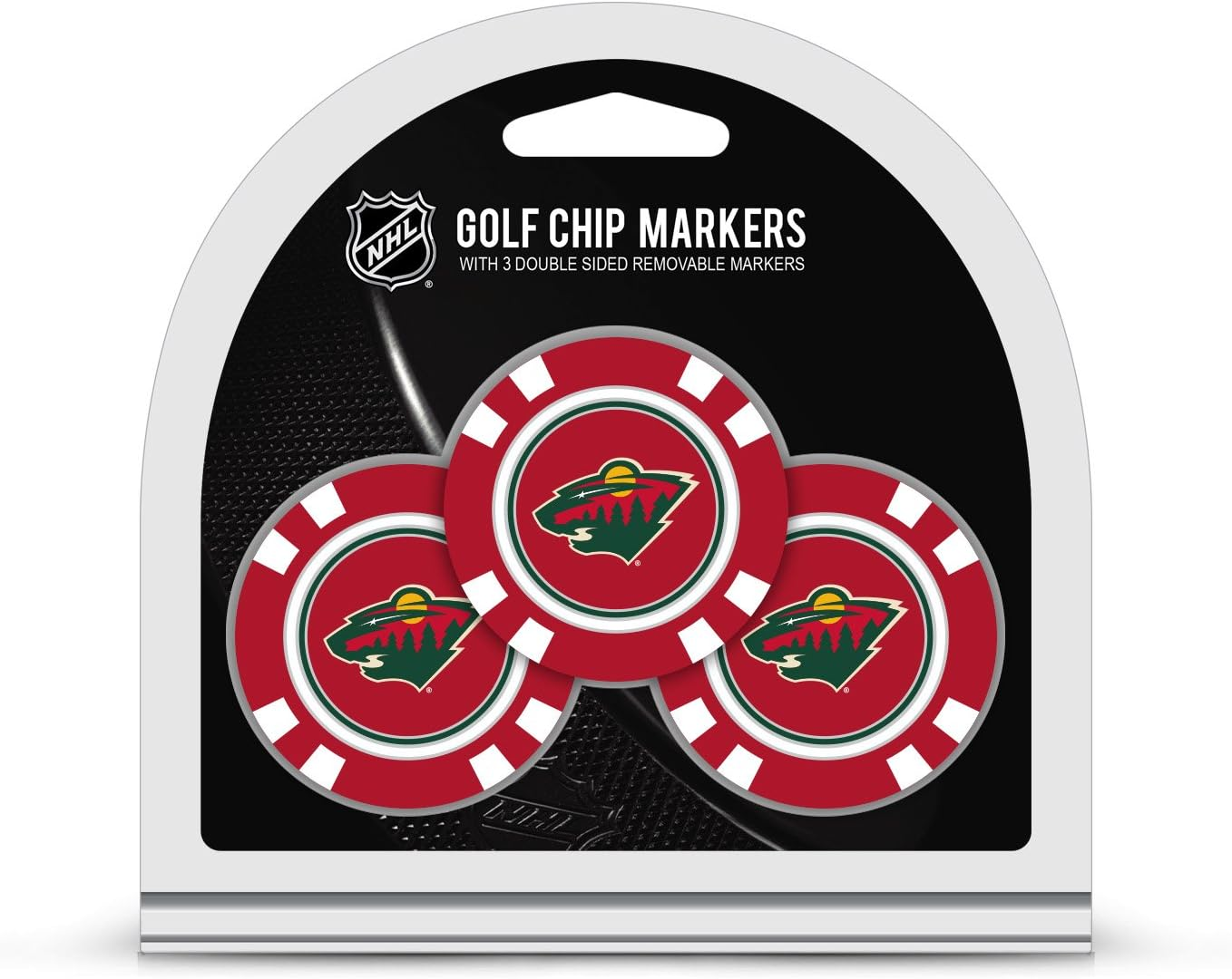 Team Golf NHL Golf Chip Ball Markers (3 Count), Poker Chip Size with Pop Out Smaller Double-Sided Enamel Markers image number 3