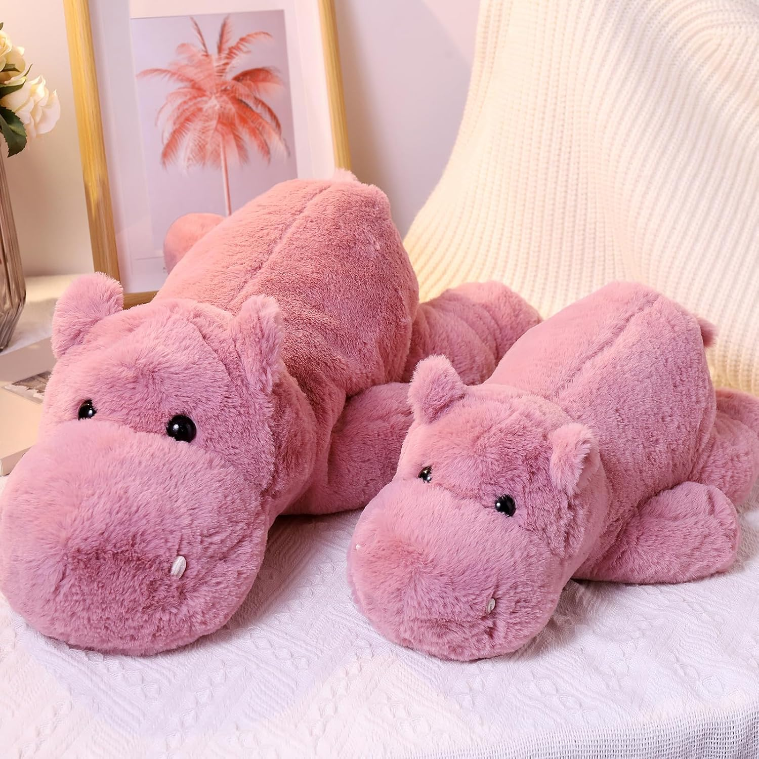 Weighted Toy 60Cm 2Kg, Soft Pink Medium Hippo Stuffed Animal, Perfect Cuddly Weighted Hippo Plush for Comfort and Relaxation image number 5