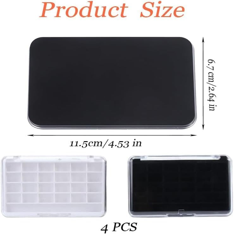 24 Grids Empty Makeup Palette Case, 4Pack 24 Grids Empty Eye Shadow Box,Empty Makeup Lipstick Cosmetics Blusher Palette Case,Plastic Travel Containers for Eye Shadow, Lipstick, Blusher image number 6