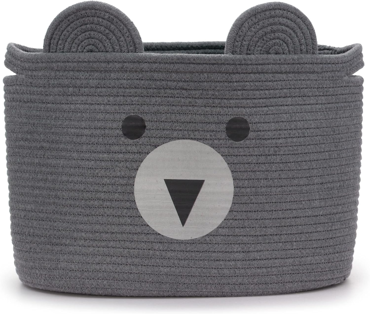 Toy Storage Basket, Kids Laundry Basket Foldable, Baby Hamper Woven Rope Basket for Nursery Cat Decor Bedroom, Toy Storage Box for Boys Girls Dog Cat(Cat,L)